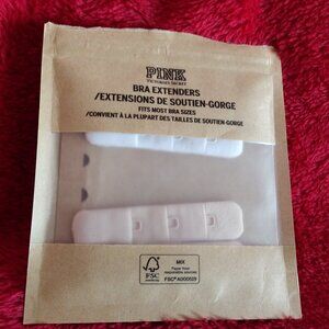 NWT Victoria's Secret PINK 2 white & nude bra extenders for 38" bands